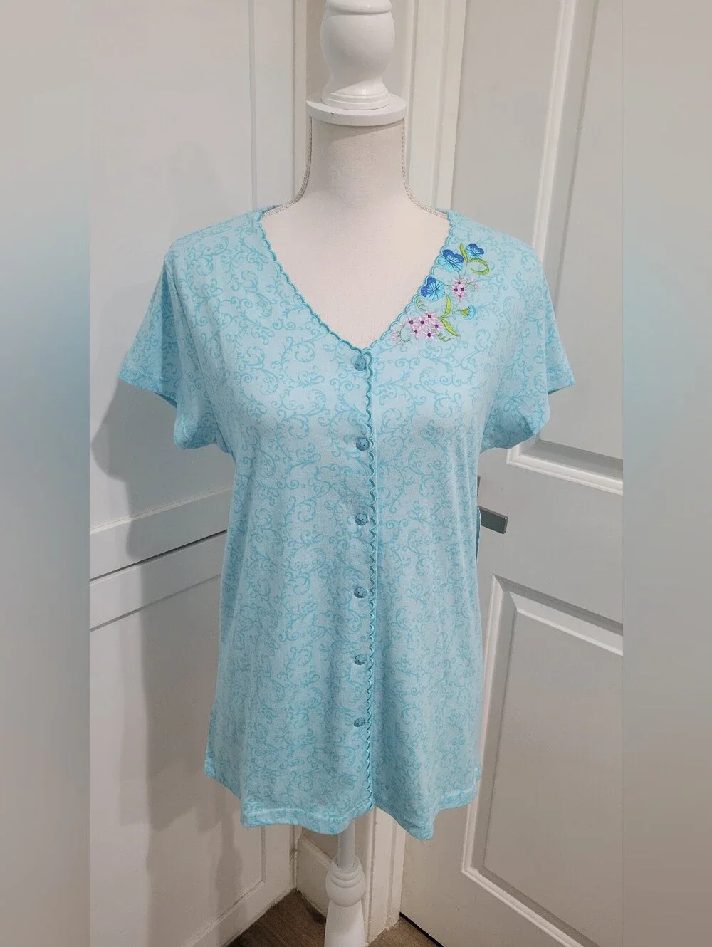 NWT Cottagecore 100% Cotton 2-Piece Soft Blue Pajama Set | Size Small